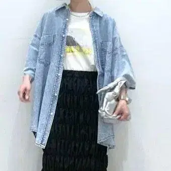 LEPSIM 데님 BIG 튜닉 셔츠