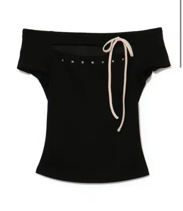 andmary Dada ribbon tops black 앤드마리