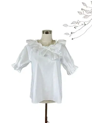 Rros Tiara 여성용 블라우스 화이트 프릴 [c0599]