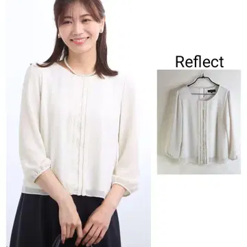 Reflect [워셔블] 프론트 턱 쉬폰 블라우스