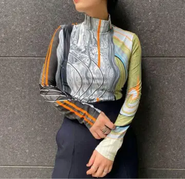 mame kurogouchi marble print jersey top