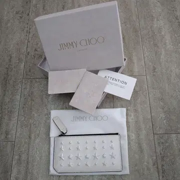 JIMMY CHOO 화이트 별 모양 스터드 카드 케이스