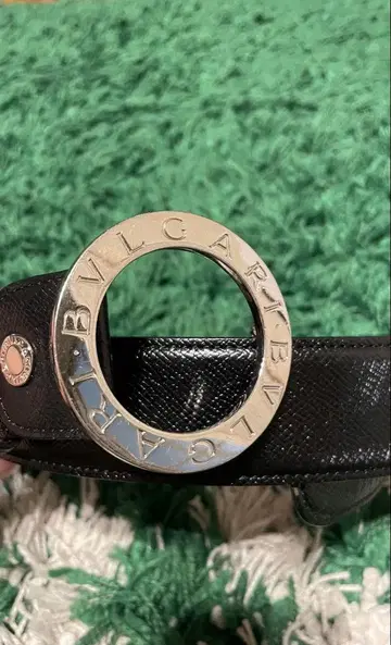 BULGARI 블랙 가죽 벨트