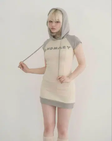 Andmary Mary logo mini dress gray
