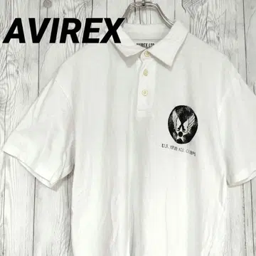 AVIREX 아비렉스 피케 셔츠 밀리터리 강렬한 시부야 스타일 화이트 M