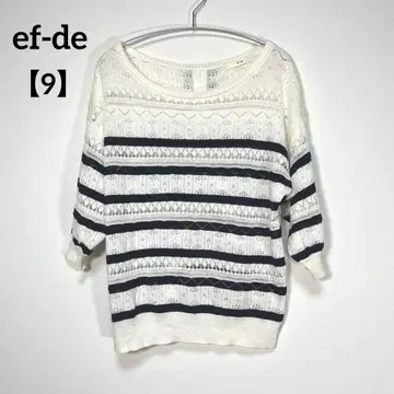 ef-de [9] 보더 무늬 니트 시어 니트