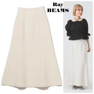 미사용 Ray BEAMS 배색 스티치 머메이드 스커트