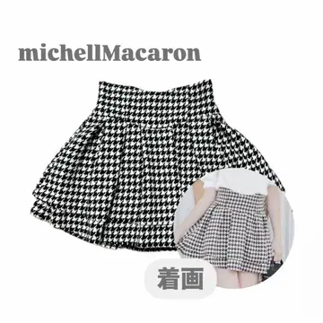 michellMacaron 슬림 레그 스커트 하운드투스 체크 패턴