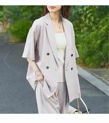 새상품 abahouse 린넨 라이크 반팔 자켓 F 그레이지