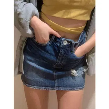 GYDA 포인트 데미지 스커트 라이크 숏 팬츠 S
