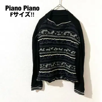 piano piano 긴팔 니트 스웨터 블랙 코튼 여성복 여성용