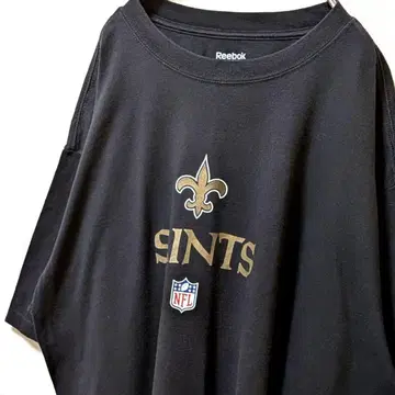 리복 NFL 뉴올리언스 세인츠 로고 티셔츠 블랙 XL 구제 의류