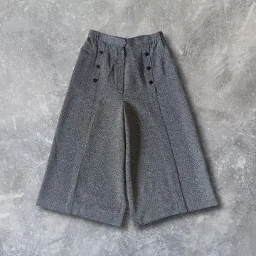 vintage 와이드 팬츠 가우초 블랙 도트 S