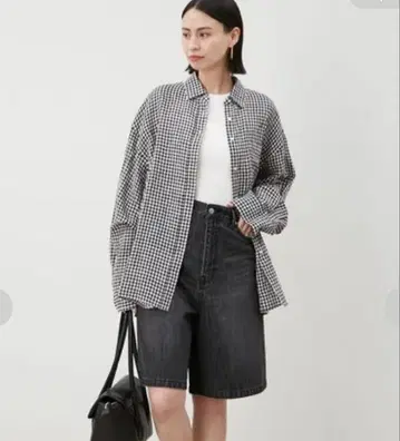 사이드 밴딩 데님 하프 팬츠