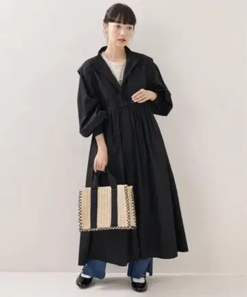 freak store 벌룬 슬리브 원피스 Black