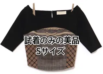 [ andmary ] Rimma check set tops S