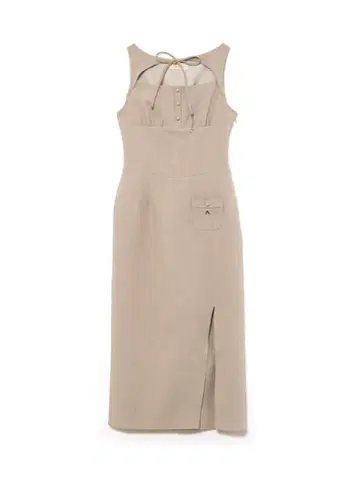 andmary Navi ribbon long dress beige