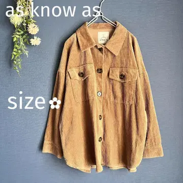 as know as [ size* ] 코듀로이 셔츠 코튼 100% 브라운