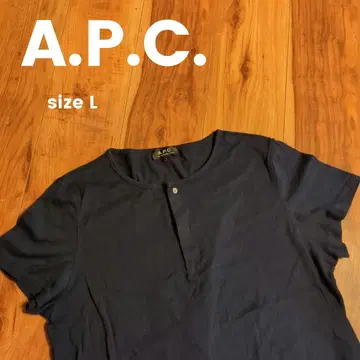 A.P.C. 네이비 버튼 T셔츠 L
