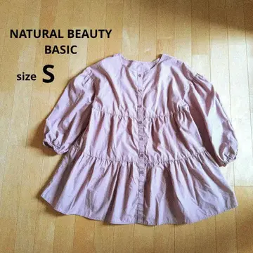 NATURALBEAUTYBASIC 앞뒤 2WAY TC 티어드 블라우스 S