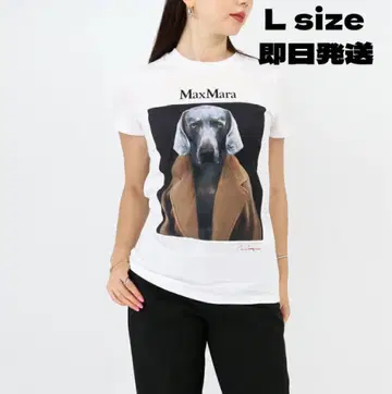 당일 발송 Max Mara 강아지 프린트 반팔 티셔츠 L size