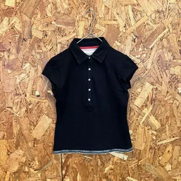 tommy girl 토미걸 반팔 피케 셔츠 무지 블랙 여성용
