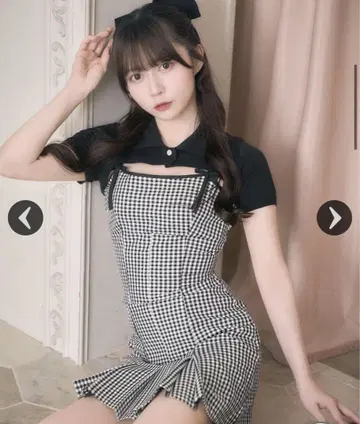 [미사용 새상품] 미셸 마카롱 숏 볼레로 앙상블 깅엄 원피스