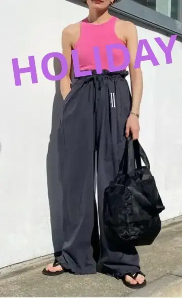 Holiday*SUPER FINE DRY RUFFLE BAGGY 팬츠