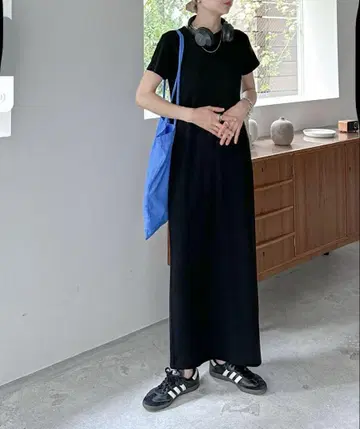 feepur 컷 리브 하프 슬리브 원피스 TALL