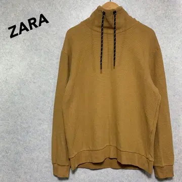 ZARA 자라 하이넥 리브 풀오버 드로 코드 브라운 모드