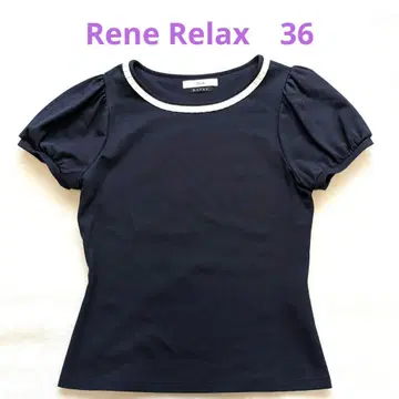 새상품급 르네 Rene Relax 퍼프 슬리브 스트레치 티셔츠 36