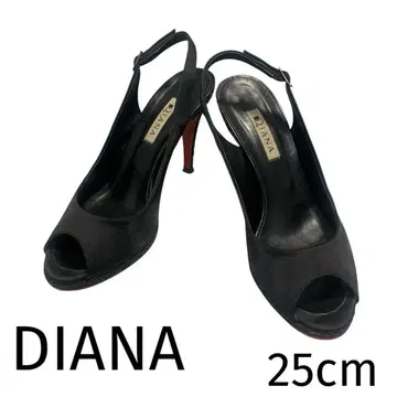 Diana 블랙 새틴 오픈토 뮬 힐 높이 약 10cm