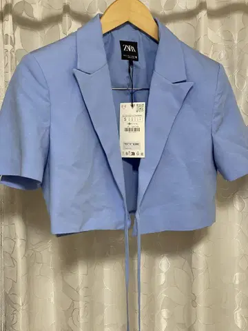 [미사용 새상품] ZARA 테일러드 자켓 S 라이트 블루