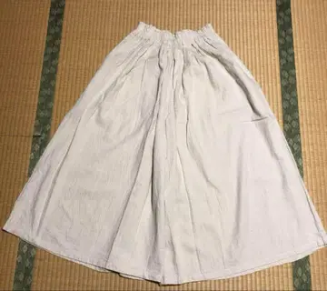 젠 선생님의 일상복 면 린넨 와이드 팬츠 (두꺼운 소재) (아이보리)