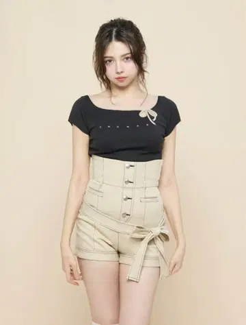 Andmary Baby 리본 tops black