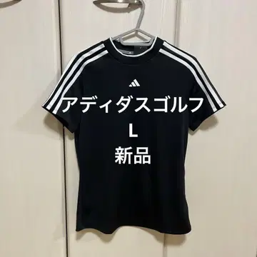 아디다스 골프 L 모크넥 셔츠 블랙 봄/여름 새상품 드라이 메쉬