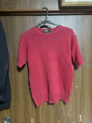 Polo by Ralph Lauren 반팔 니트 스웨터 빨간색