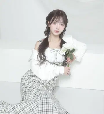 Darich 다리치 체크 머메이드 롱 원피스 FS BLK