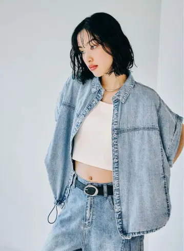 렙심 데님 셔츠 베스트 케미컬 인디고