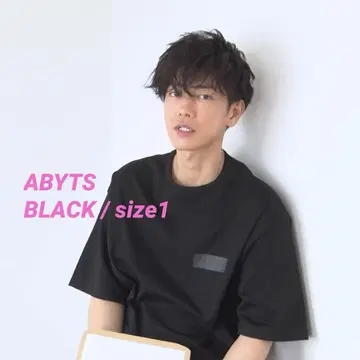 ABYTS 사토 타케루 박스 로고 티셔츠 블랙 사이즈 1