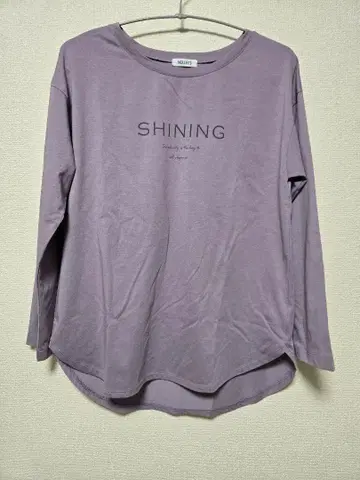 SHINING 프린트 긴팔 T셔츠 (퍼플)