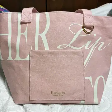Herlipto 로고 토트백 핑크 피치
