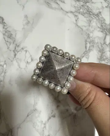 빈티지 가공 펄 반지 미사용 새상품
