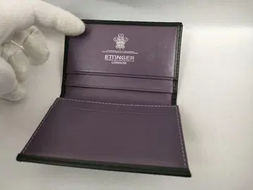 ETTINGER 에티거 명함지갑 카드 케이스 퍼플 거의 미사용