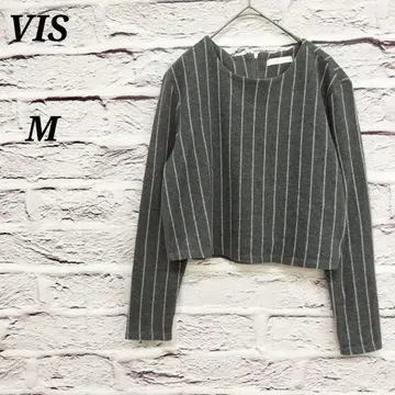 R5028 비스 [ M ] 긴팔 스트라이프 티셔츠 크루넥 코튼 혼방