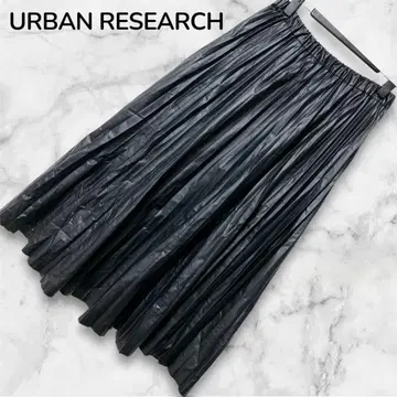 [ URBAN RESEARCH ] (F) / 인조 가죽 플리츠 롱 스커트