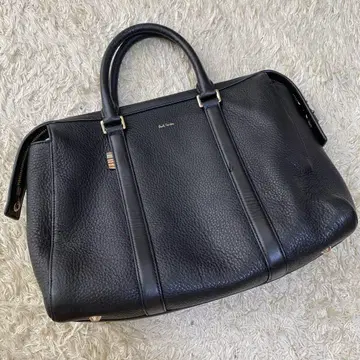 Paul Smith 주름 가죽 핸드백 블랙 컴팩트 멀티 컬러