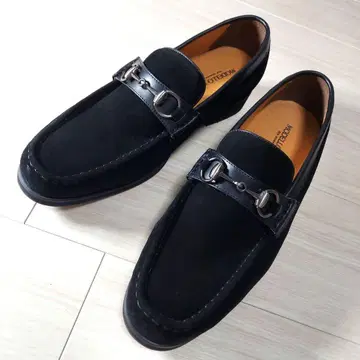 MODELLO VITA 스웨이드 가죽 비트 로퍼 블랙 24.5cm