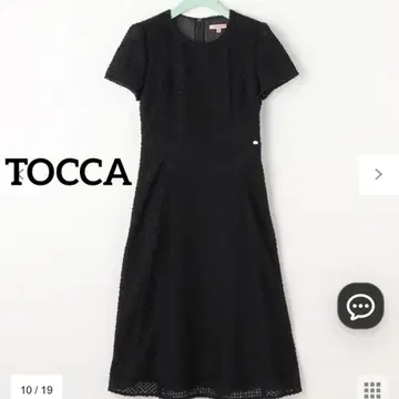 [택 포함 새상품] TOCCA 반팔 원피스 L 6 블랙 체크 무늬 토카