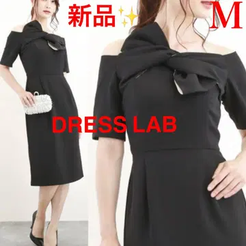 새 상품! 드레스라보 배색 리본 원피스 드레스 블랙 M